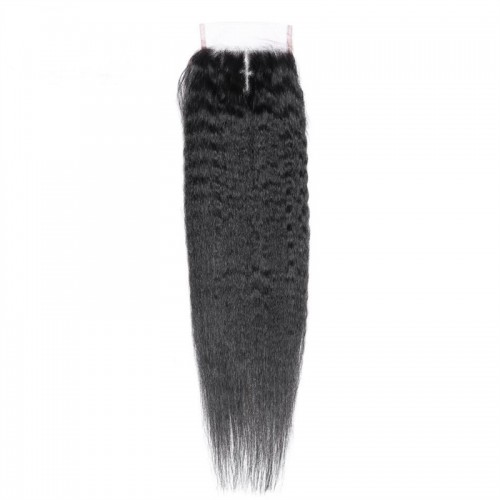 Virgin Hair Kinky Straight 4x4 5x5 6x6 7x7 Transparent Lace Closure | Human Hair Wig | Lace Front